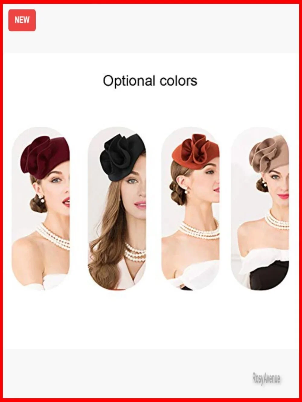 Wool Fascinator Hat with Pearl Trim for Formal Occasions